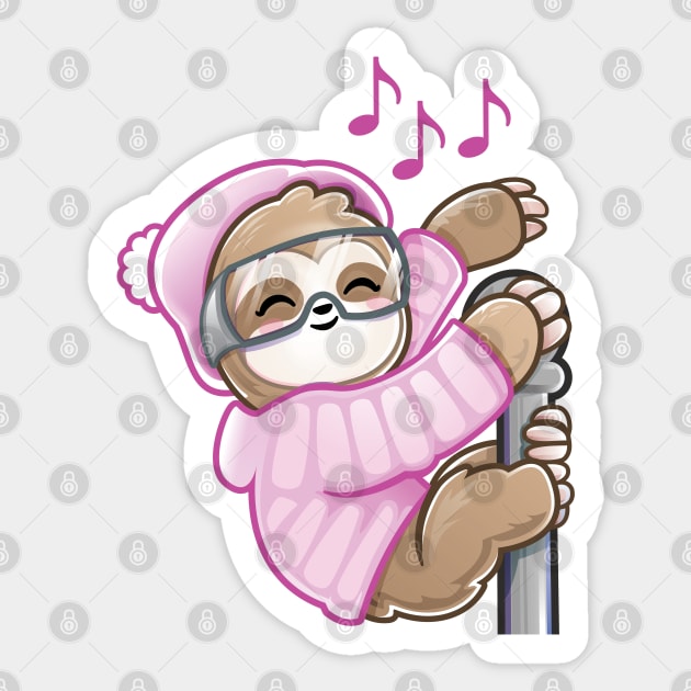 Ski Rave Sloth Kid Baby Dance Sticker by PnJ